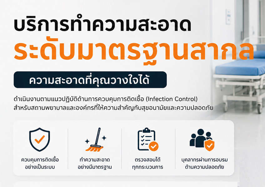 การทำความสะอาดสำหรับสถานพยาบาลมาตรฐาน JCI 